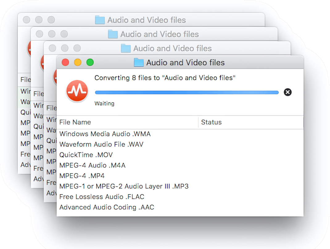 Simultaneous multiple conversions in To Audio Converter for Mac
