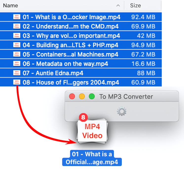 To MP3 Converter for Mac - Drop your media files to start video to mp3 conversion!